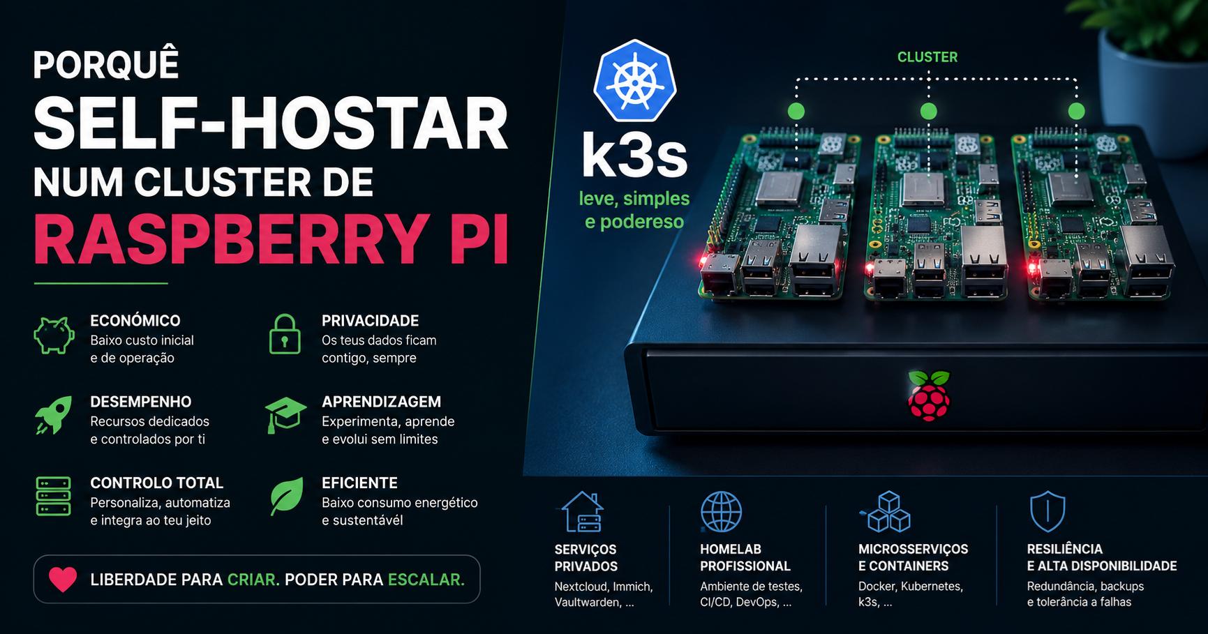 Porquê self-hostar num cluster de Raspberry Pi